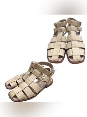 Sam Edelman Beige Woven Gladiator Sandals S9.5
